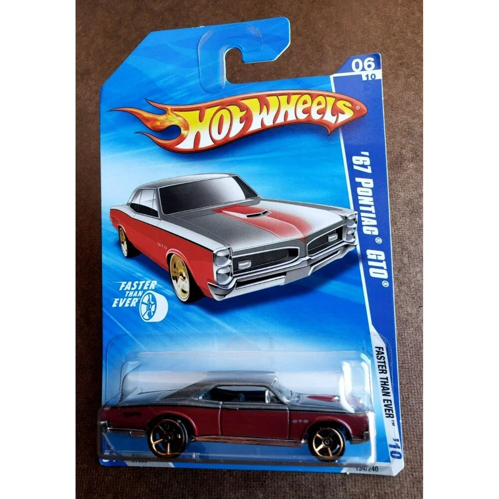 2010 Hot Wheels '67 PONTIAC GTO Dark GRAY/RED FASTER THAN EVER SERIES #6/10 1:64